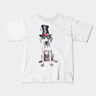 Watercolor Great Dane Dog in Magic Hat Kids T-Shirt